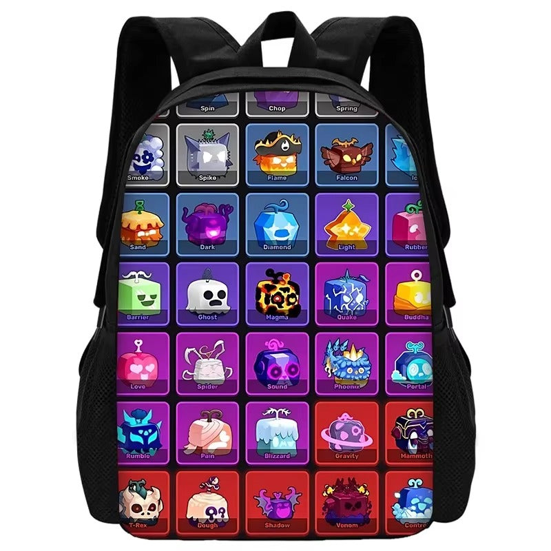 Child School Cartoon Blox Fruits Backpack With Shoulder Bag Pencil Bags School Bags for Boys Girls Best Gift