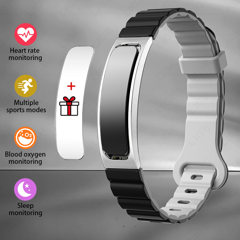 LIGE New Sports Fitness Tracker Smart Band Bracelet Heart Rate Blood Oxygen Sleep Monitor Pedometer No Screen Smartwatch 2025