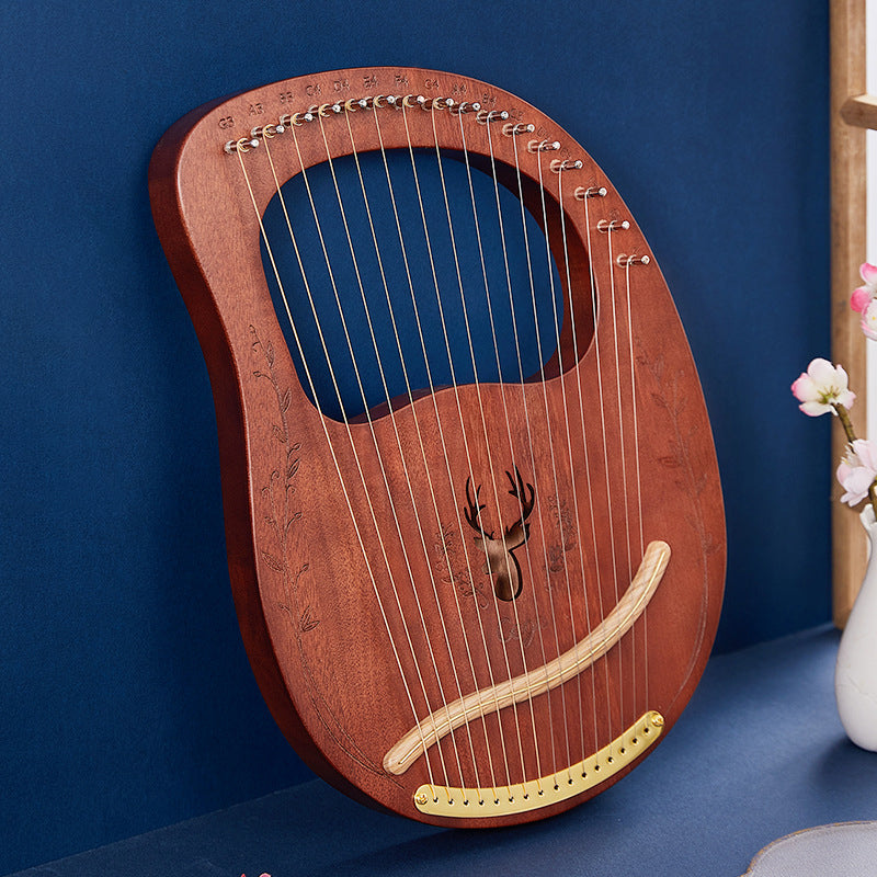 Lyre Harp 16 19 Strings Mahogany Wood Harp Piano 19 Strings Stringed Musical Instrument With Tuning Wrench Spare Strings