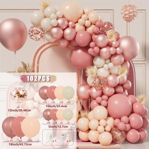 Blush Retro Pink Ivory White Balloons Garland Arch Kit for Birthday Party Wedding Baby Shower Decorations Party Supplies