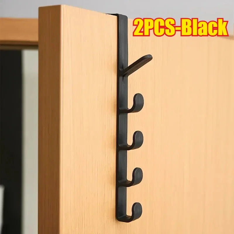 1pcs Bedroom Door Hanger Clothes Hanging Rack Over The Door Plastic Home Storage Organization Hooks, Purse Holder for Bags Rails