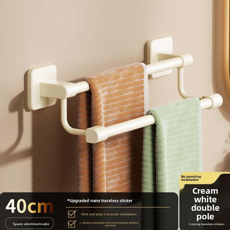 Adhesive Towel Rack 30-80cm Adjustable, No Drill Bathroom Towel Bar for Shower Room
