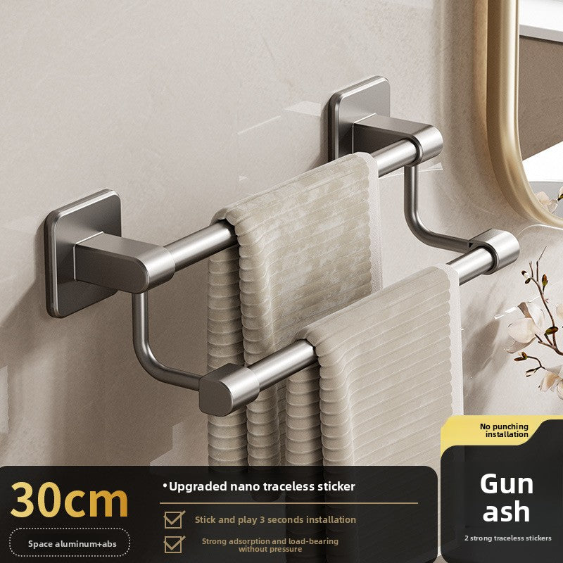 Adhesive Towel Rack 30-80cm Adjustable, No Drill Bathroom Towel Bar for Shower Room