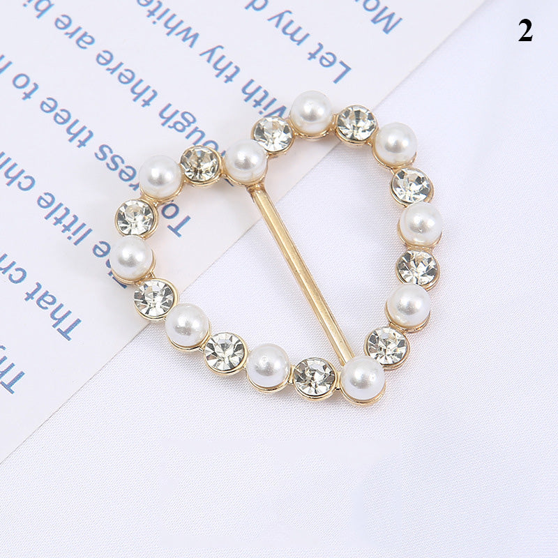 Silk Scarf Ring Clip T-Shirt Corner Hem Tie Brooch Women Scarves Clasp Waist Buckle Fashion Metal Ring for Shirts Clothing Decor