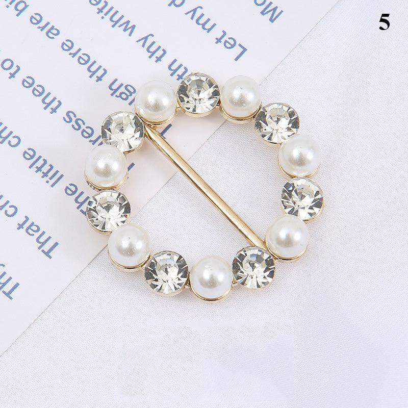 Silk Scarf Ring Clip T-Shirt Corner Hem Tie Brooch Women Scarves Clasp Waist Buckle Fashion Metal Ring for Shirts Clothing Decor