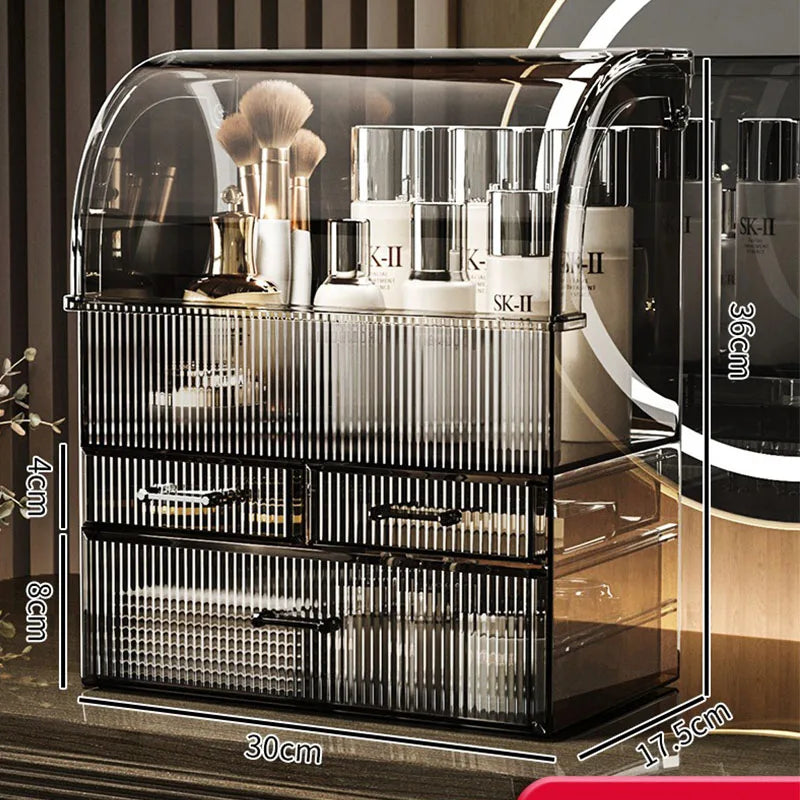 30x17.5x36cm Large Drawer Organizer Makeup Clear Acrylic Box With Perfume Cosmetic Display Capacity Lid Cosmet Storage Box