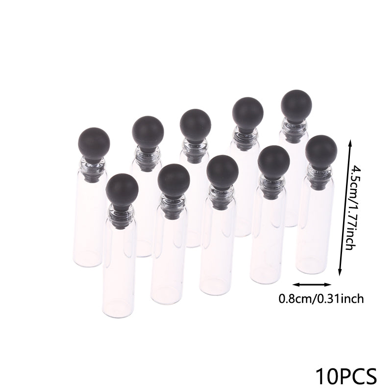 10pcs 0.5/1/2/3ml Empty Mini Glass Perfume Small Sample Vials Bottle Laboratory Liquid Fragrance Test Tube Cosmetic Container