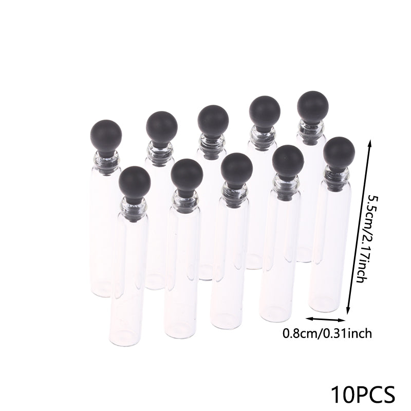 10pcs 0.5/1/2/3ml Empty Mini Glass Perfume Small Sample Vials Bottle Laboratory Liquid Fragrance Test Tube Cosmetic Container