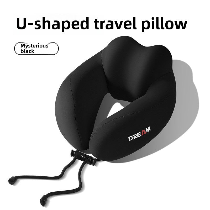 Memory Foam U-Shaped Neck Pillow for Travel & Airplane - Ergonomic Cervical Support Pillow with Portable Design Washable Cover