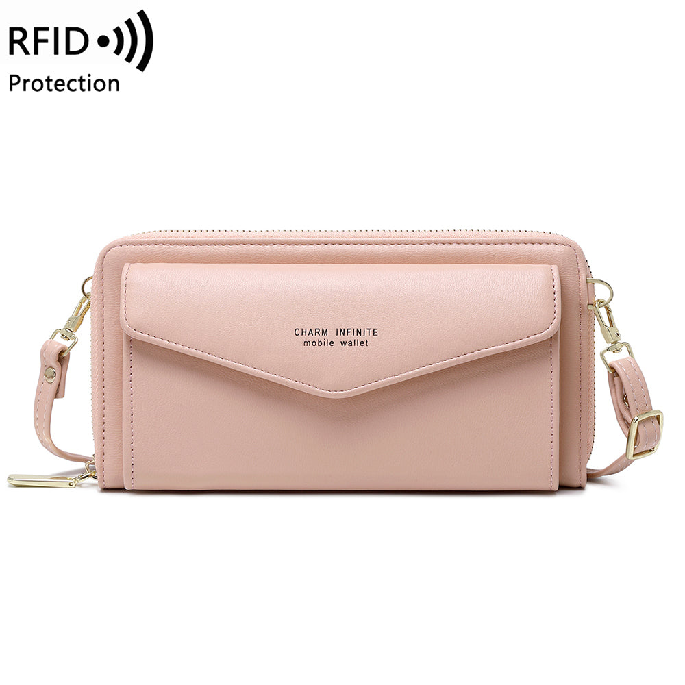 Touch screen mobile phone bag RFID Anti-theft brush mobile phone bag Multi-function crossbody purse women's small shoulder bag