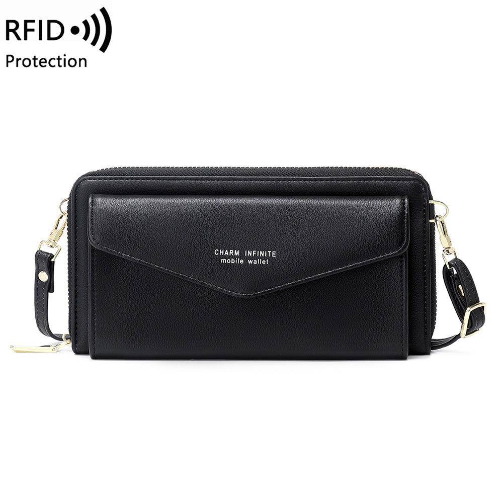 Touch screen mobile phone bag RFID Anti-theft brush mobile phone bag Multi-function crossbody purse women's small shoulder bag
