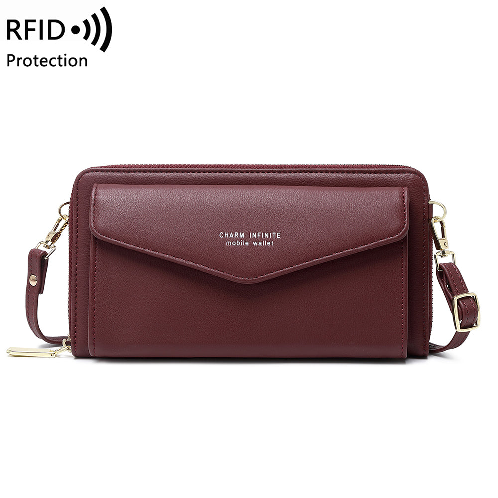 Touch screen mobile phone bag RFID Anti-theft brush mobile phone bag Multi-function crossbody purse women's small shoulder bag