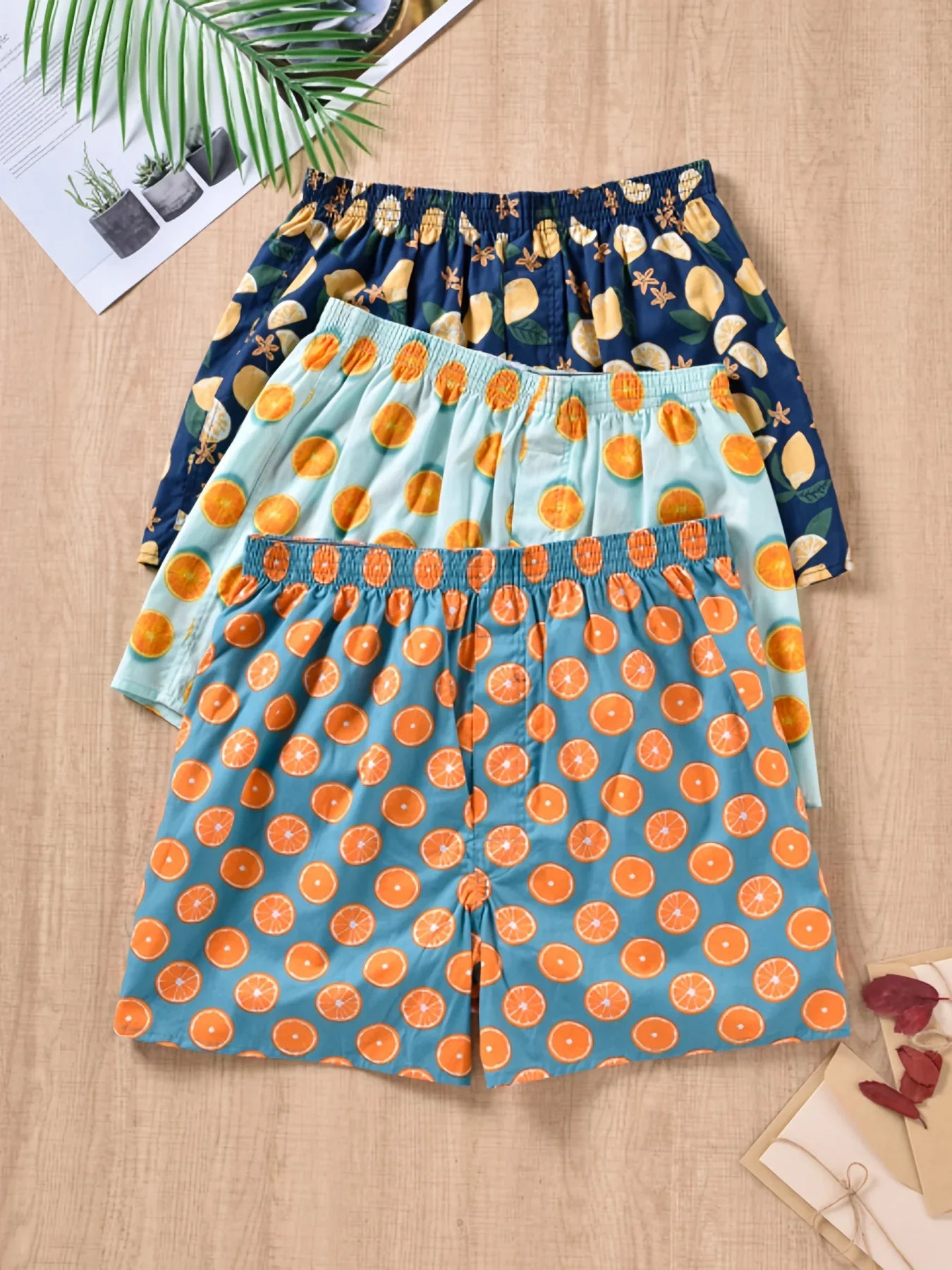 3pcs Vibrant Multicolor Arrow Print Loose Fit Cotton Boxer Shorts for Men - Soft, Breathable, Comfortable Underwear Briefs with Relaxed Fit - Perfect for Casual Wear - Luvia