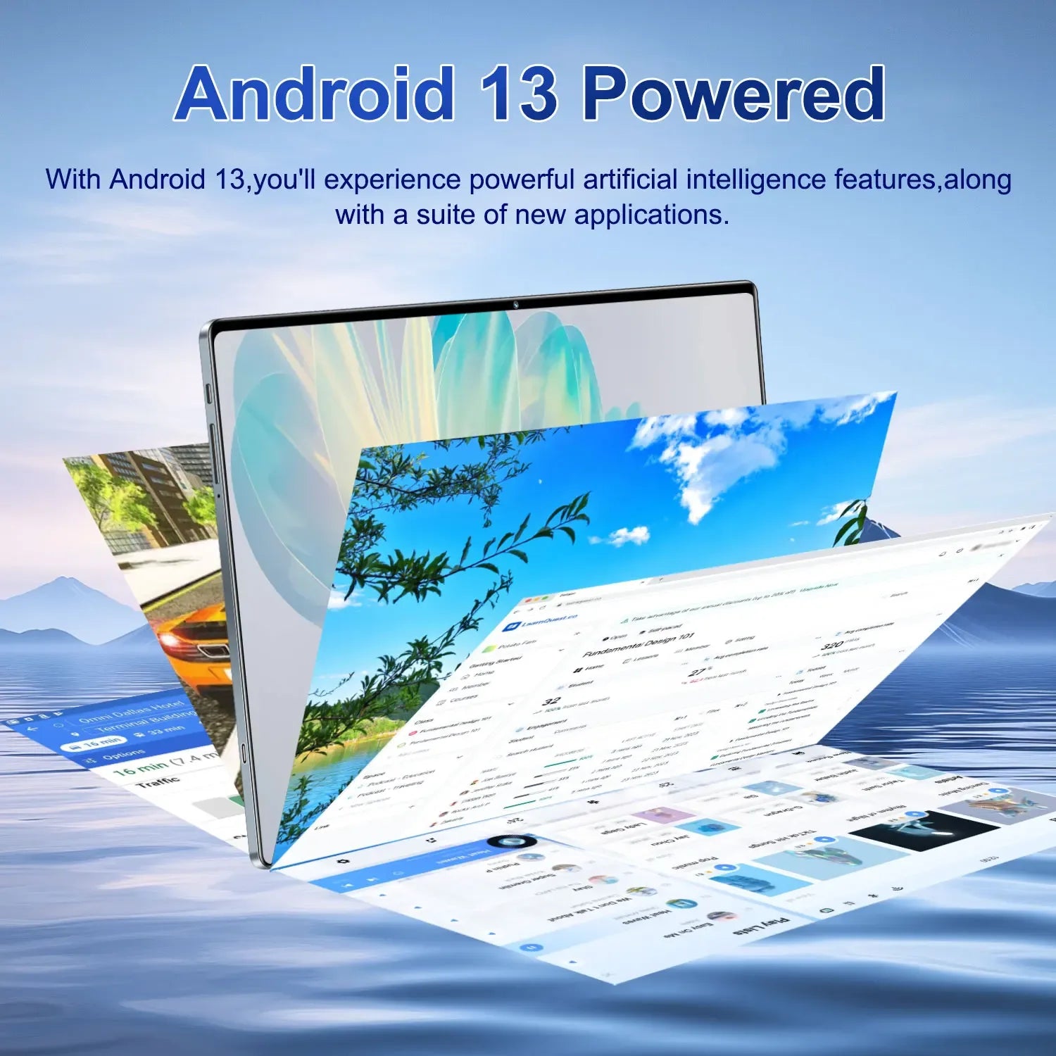 5G Big HD screen 10.36-inch Tablet Android 16GB RAM 1TB ROM 20000mAh Android 13.0 14 Core Tablet PC Type-C Dual Camera 16MP+32MP Dual SIM card Network WIFI Bluetooth GPS WPS Office Gifts - Luvia