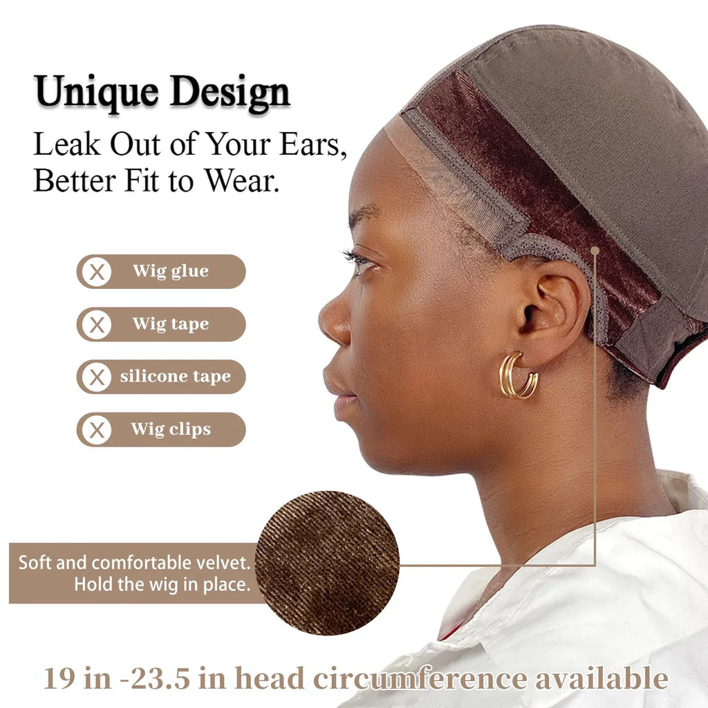 Wig Cap with Grip Band for Keeping Wigs in Place, More Full Cap-wide Transparent Lace for Lace Front Wigs - Luvia