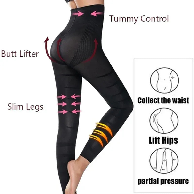 High Waist Leggings Women Sculpting Sleep Leg Legging Tummy Control Skinny Panties Slimming Leggings Thigh Slimmer Pants - Luvia