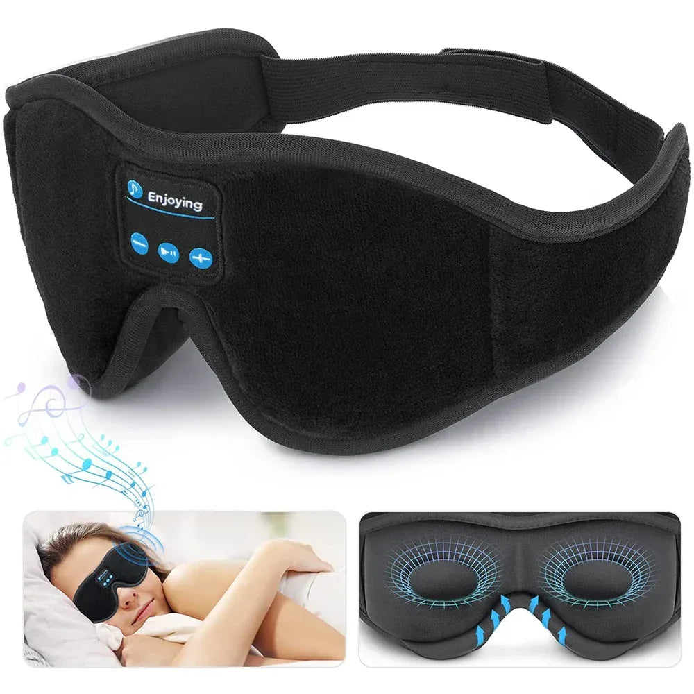Mask For Sleep Headphones Bluetooth 3D Eye Mask Music Play Sleeping Headphones with Built-in HD Speaker - Luvia