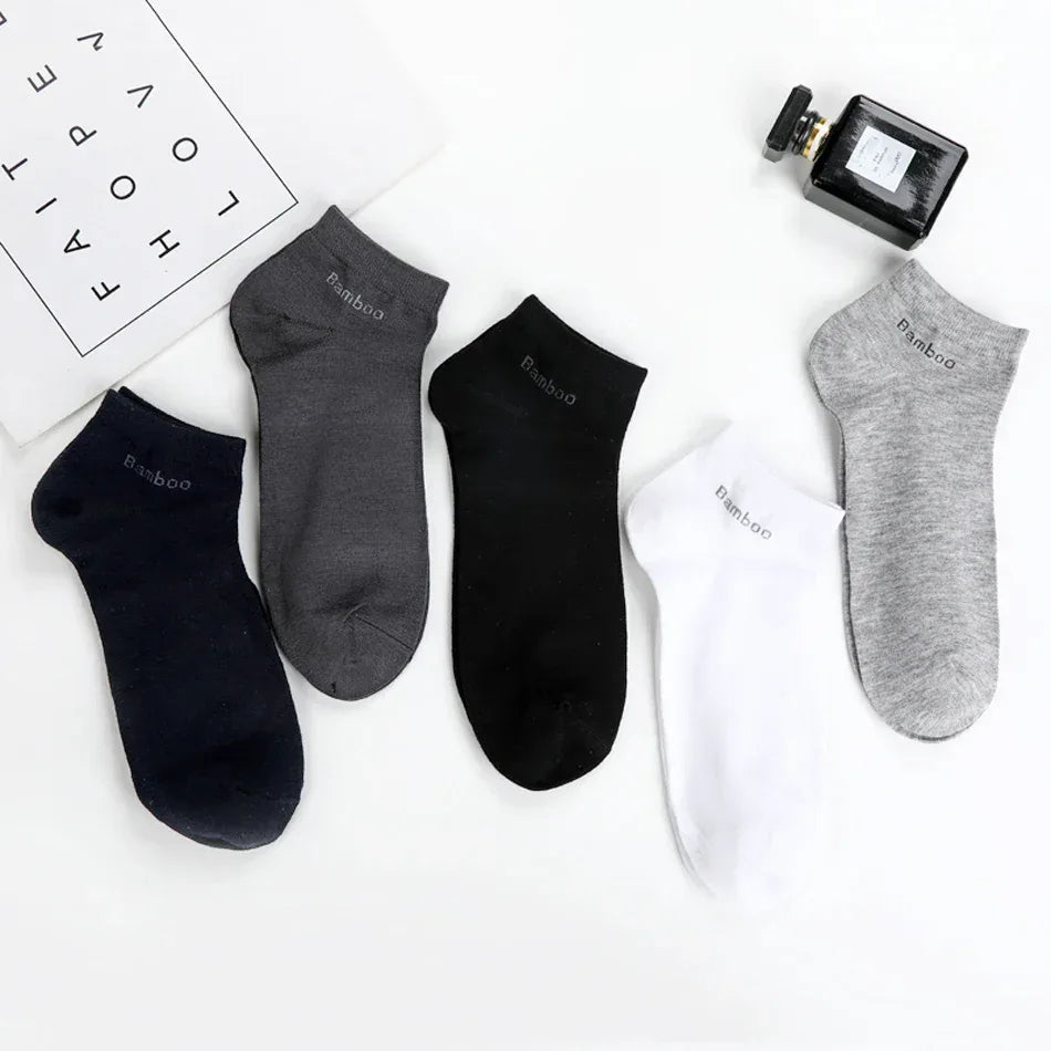 10 Pairs / Pack Men's Bamboo Fiber Socks Short High Quality New Casual Breatheable Anti-Bacterial Man Ankle Socks Men - Luvia