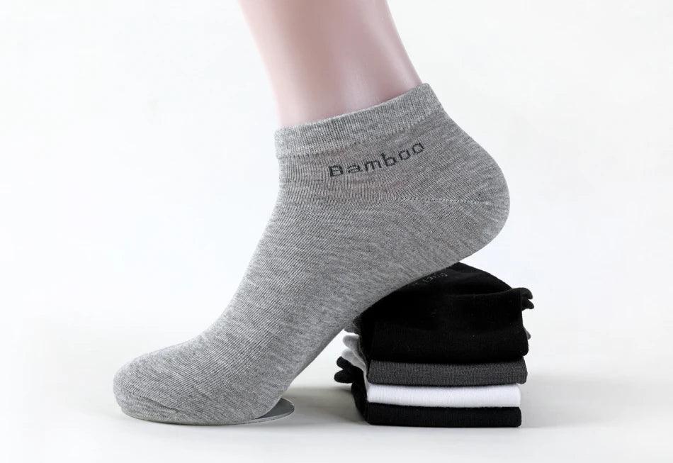 10 Pairs / Pack Men's Bamboo Fiber Socks Short High Quality New Casual Breatheable Anti-Bacterial Man Ankle Socks Men - Luvia