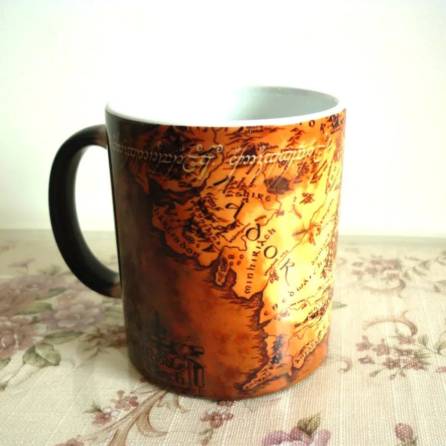 Creative Map Magic Mug Hot Drink Cup Color Changing Mug Marauders Map Coffee Tea Milk Mugs Novelty Gifts - Luvia