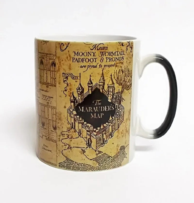 Creative Map Magic Mug Hot Drink Cup Color Changing Mug Marauders Map Coffee Tea Milk Mugs Novelty Gifts - Luvia