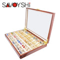Luxury Cufflinks Gift Box 40pairs Capacity Cufflinks box High Quality Painted Wooden Box Authentic 350*240*50mm Ring Earing box - Luvia