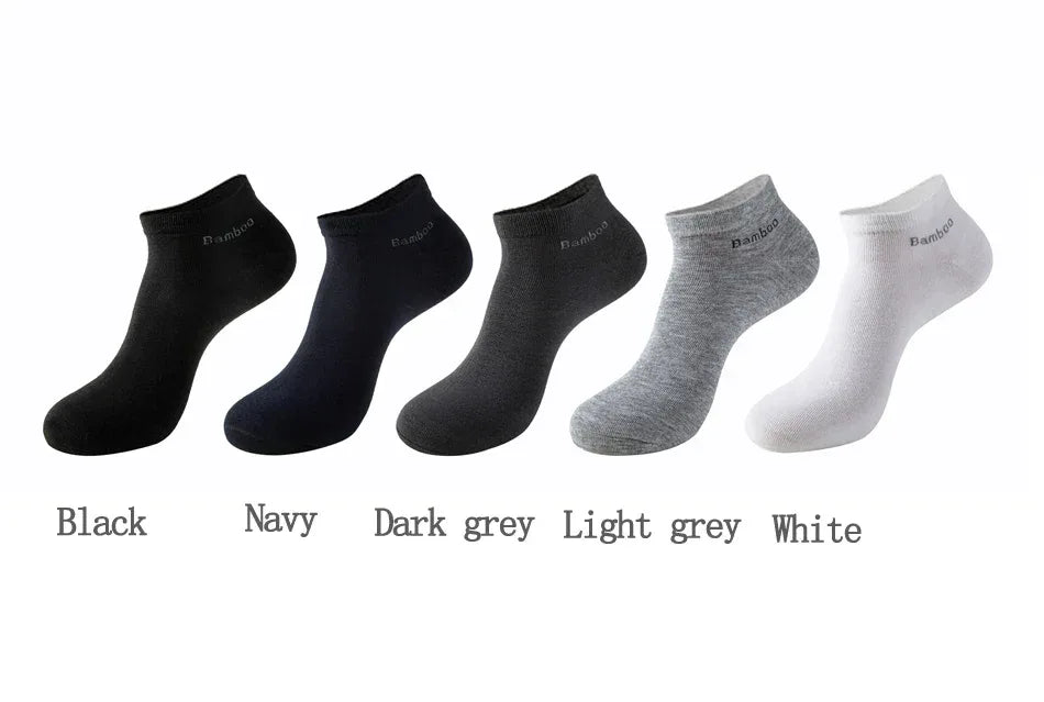 10 Pairs / Pack Men's Bamboo Fiber Socks Short High Quality New Casual Breatheable Anti-Bacterial Man Ankle Socks Men - Luvia