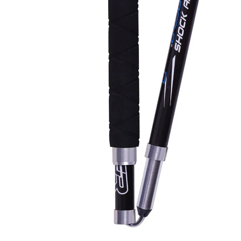 2 Pcs/Pair Portable Collapsible Carbon Fiber Trekking Poles Quick Lock Compact Folding Walking Stick Tourism Trail Running - Luvia