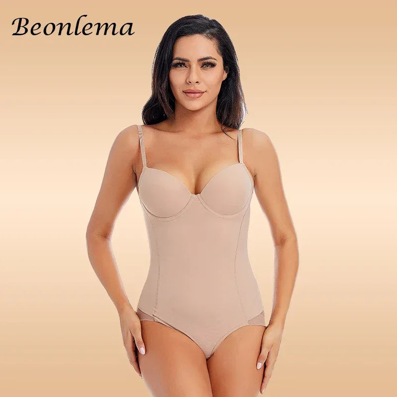 Bodysuit Women Shapewear Body Shaper With Cup Compression Bodies Belly Sheath Waist Trainer Reductive Slimming Underwear - Luvia