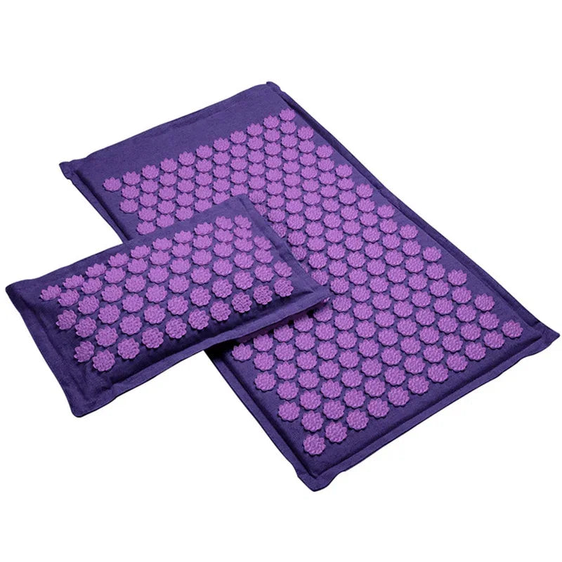 Lotus Spike Acupressure Mat Cushion Nature Linen Coconut Palm Back Neck Foot Massage Indoor Home Fitness Pillow Gym Mat Home - Luvia