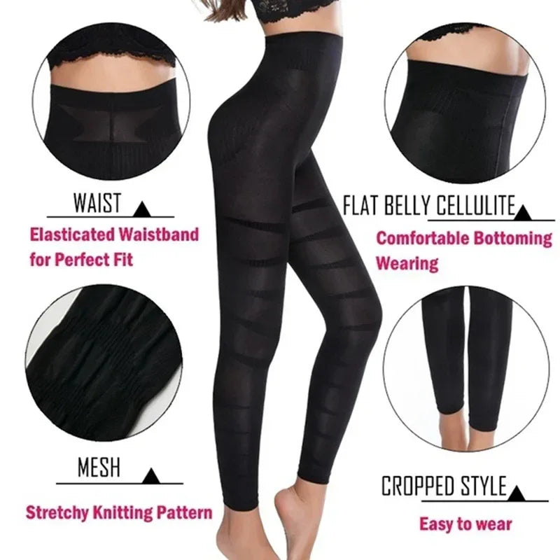 High Waist Leggings Women Sculpting Sleep Leg Legging Tummy Control Skinny Panties Slimming Leggings Thigh Slimmer Pants - Luvia