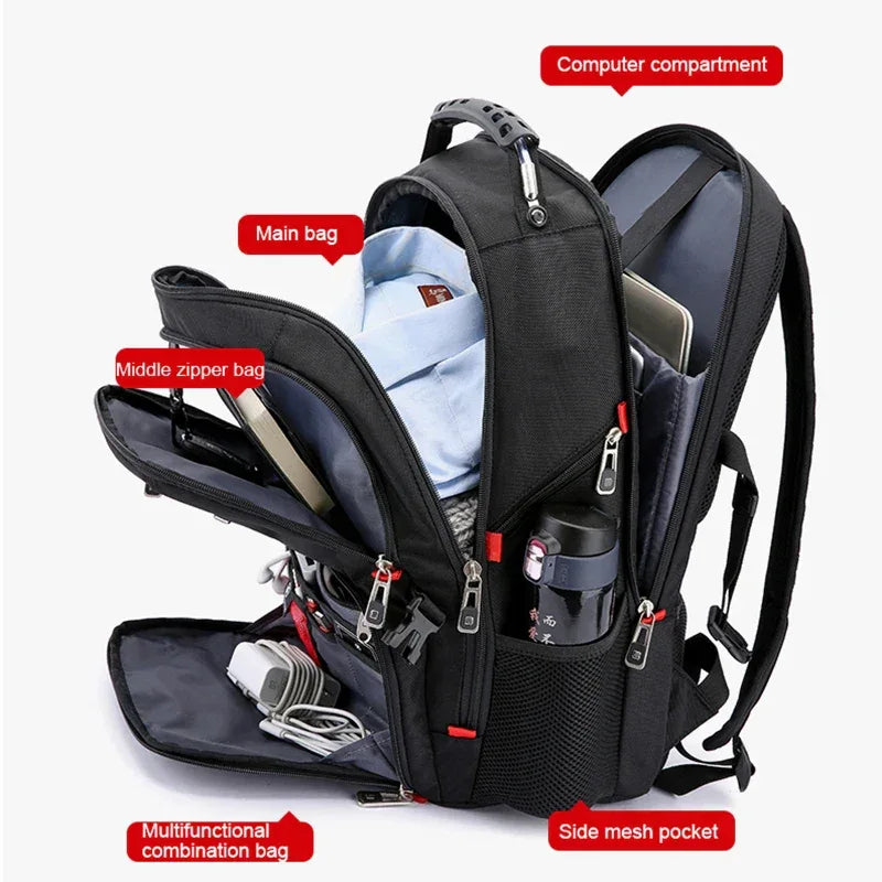 Waterproof Men's Swiss Backpack 15.6/17 Inch Laptop Backpacks School Travel Bags Large Capacity Business bagpack Mochila - Luvia