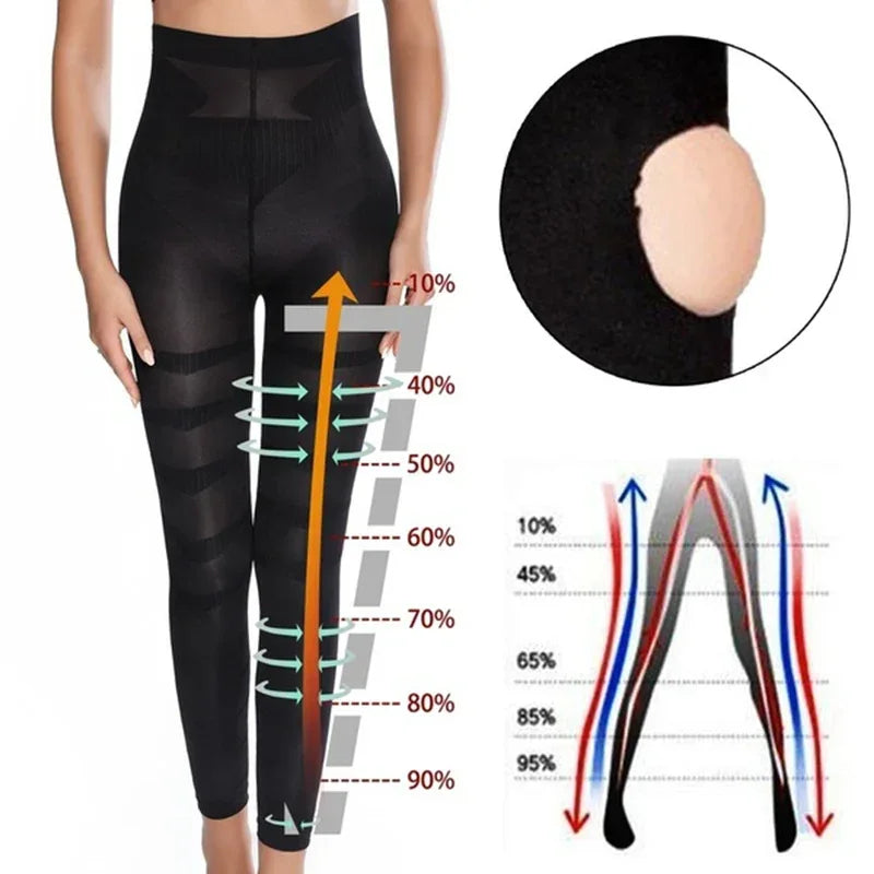 High Waist Leggings Women Sculpting Sleep Leg Legging Tummy Control Skinny Panties Slimming Leggings Thigh Slimmer Pants - Luvia