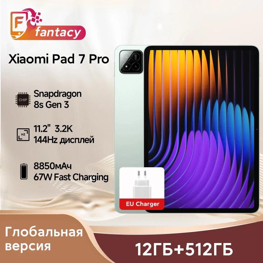 Global Version Xiaomi Pad 7 Pro Snapdragon 8s Gen 3 11.2" 3.2K 144Hz Display 67W HyperCharge 8850mAh 50MP+32MP Camera - Luvia