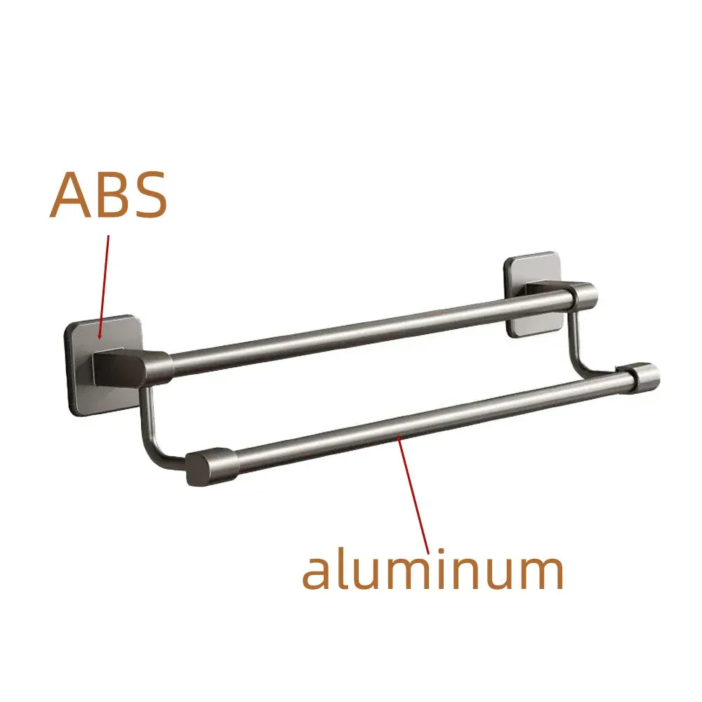 Adhesive Towel Rack 30-80cm Adjustable, No Drill Bathroom Towel Bar for Shower Room - Luvia