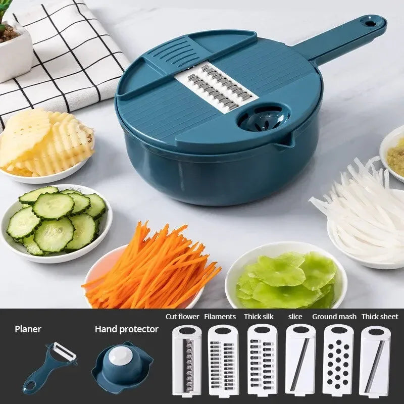 Vegetable Chopper Manually Cut Shred Grater Salad Carrots Potatoes for Kitchen Convenience Vegetable Tools Manual Shredder - Luvia