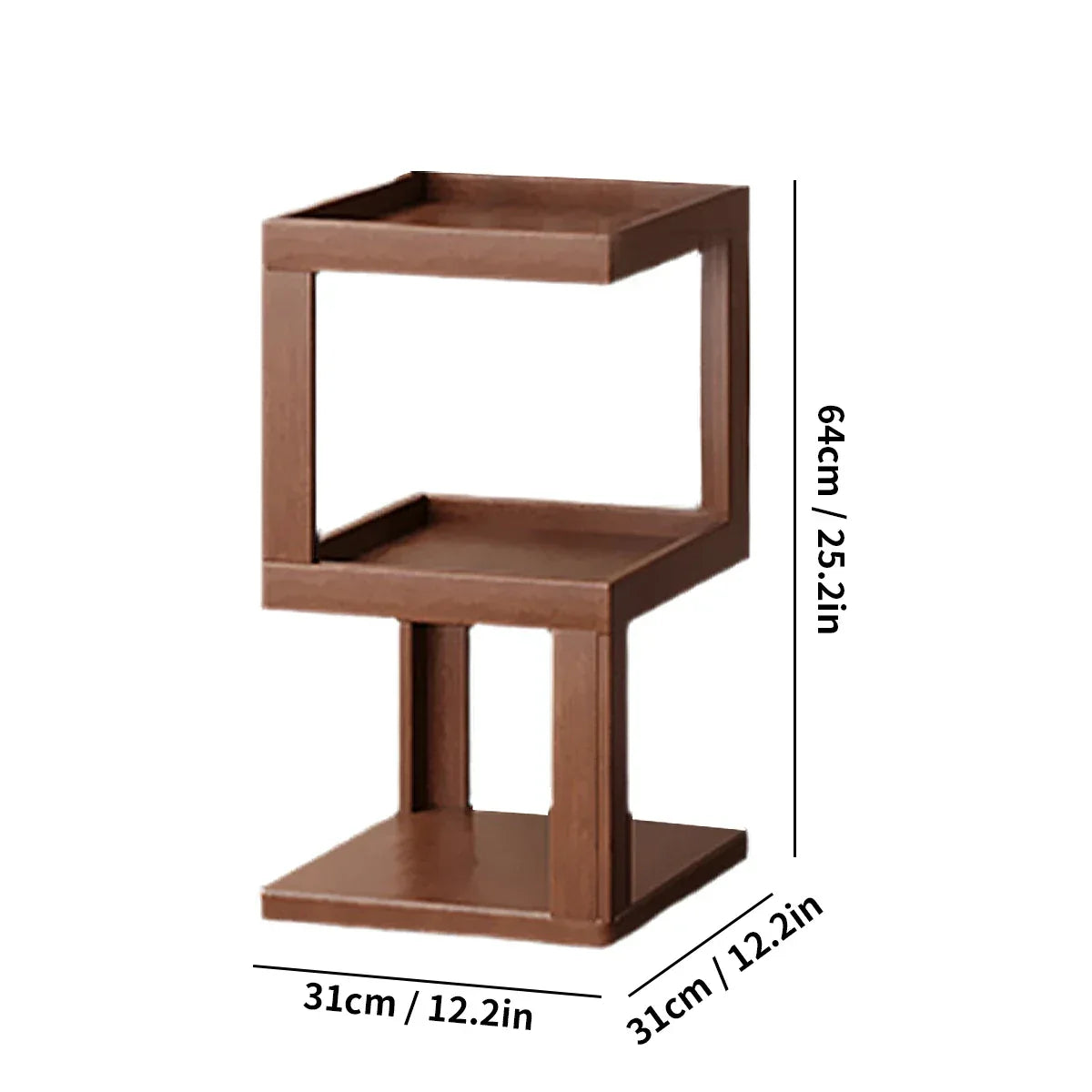 Multi-Tier Bamboo Storage Side/Bedside Table - 3/4/5 Tier Modern Nightstand for Bedrooms & Living Rooms (Small Spaces) - Luvia