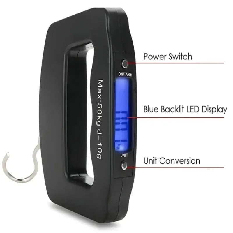 50kg/10g Digital Luggage Scale Electronic Portable Suitcase Travel Weighs With Backlight Electronic Travel Hanging Scales - Luvia