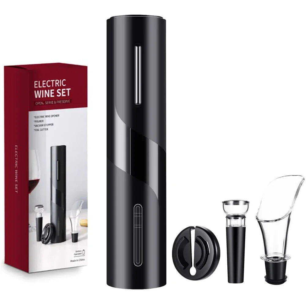 Electric Bottle Opener with Foil Cutter Corkscrew Wine Accessories Smart Automatic Wine Opener Kitchen Appliance - Luvia