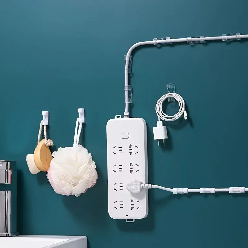 100Pcs Cable Organizer Clips Cable Management Desktop Workstation Wire Manager Cord Holder USB Charging Data Line Bobbin Winders - Luvia