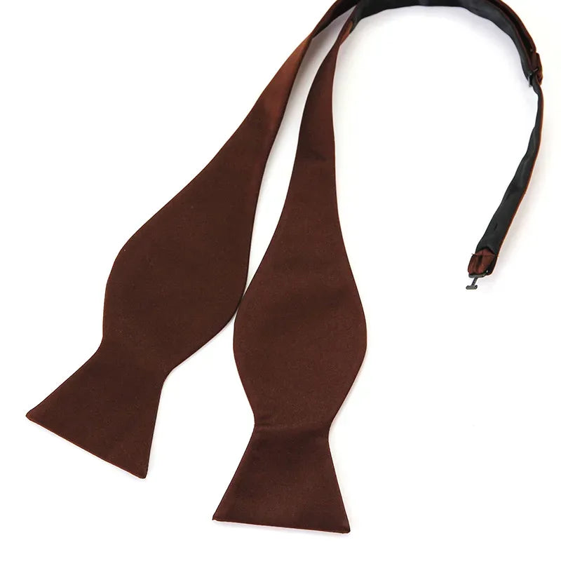 Men's Formal Pre-tied Adjustable Bow Tie Solid Color Elegant Wedding Party Event Bulk Wholesale Easy Wear British Style - Luvia