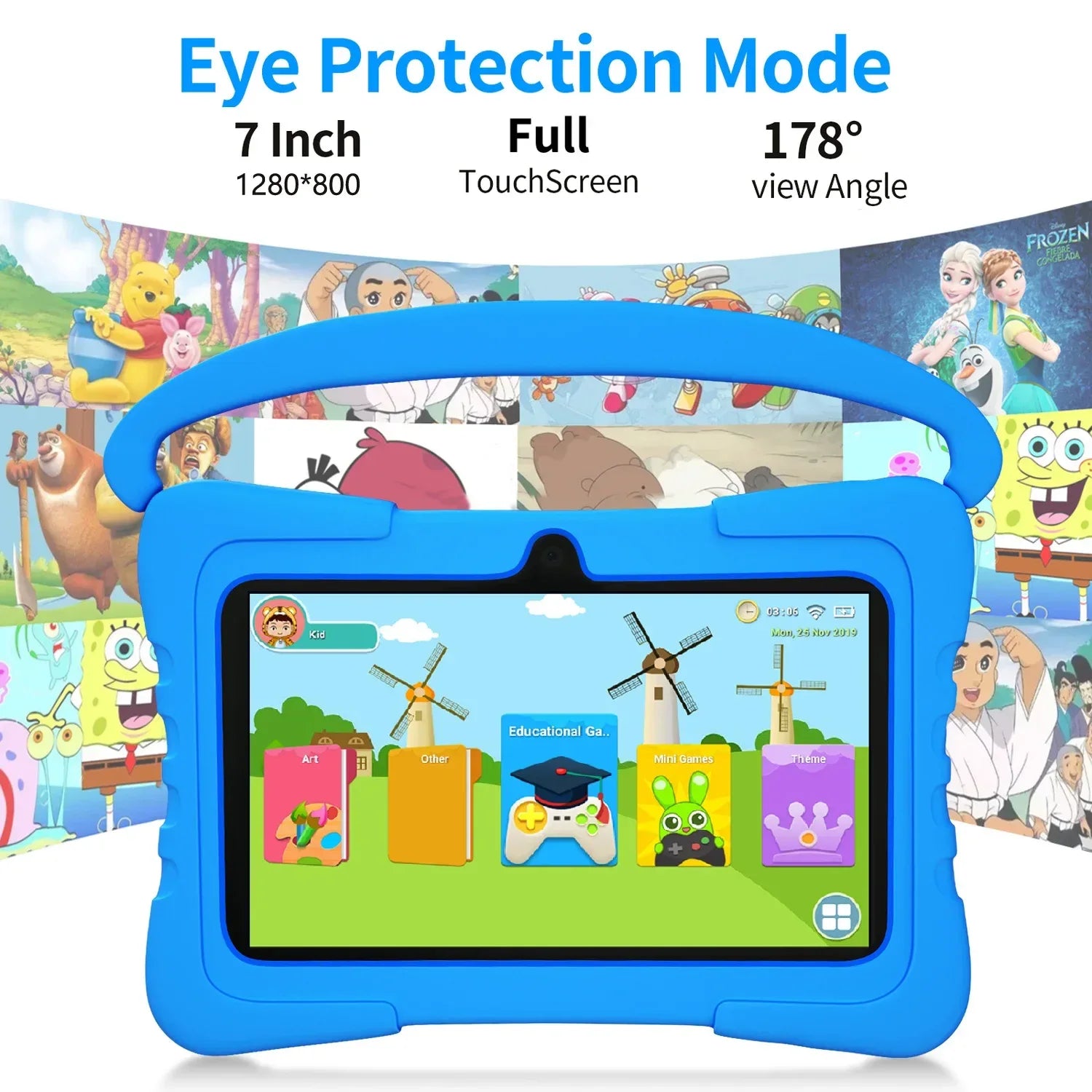 New 5G WiFi 7 Inch Kids Tablets Android 13 Quad Core 4GB RAM 64GB ROM 4000mAh Bluetooth Children's Gift Kids Software Tablet Pc - Luvia