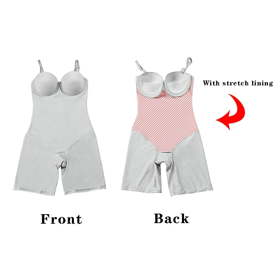 Bodysuit Women Shapewear Body Shaper With Cup Compression Bodies Belly Sheath Waist Trainer Reductive Slimming Underwear - Luvia