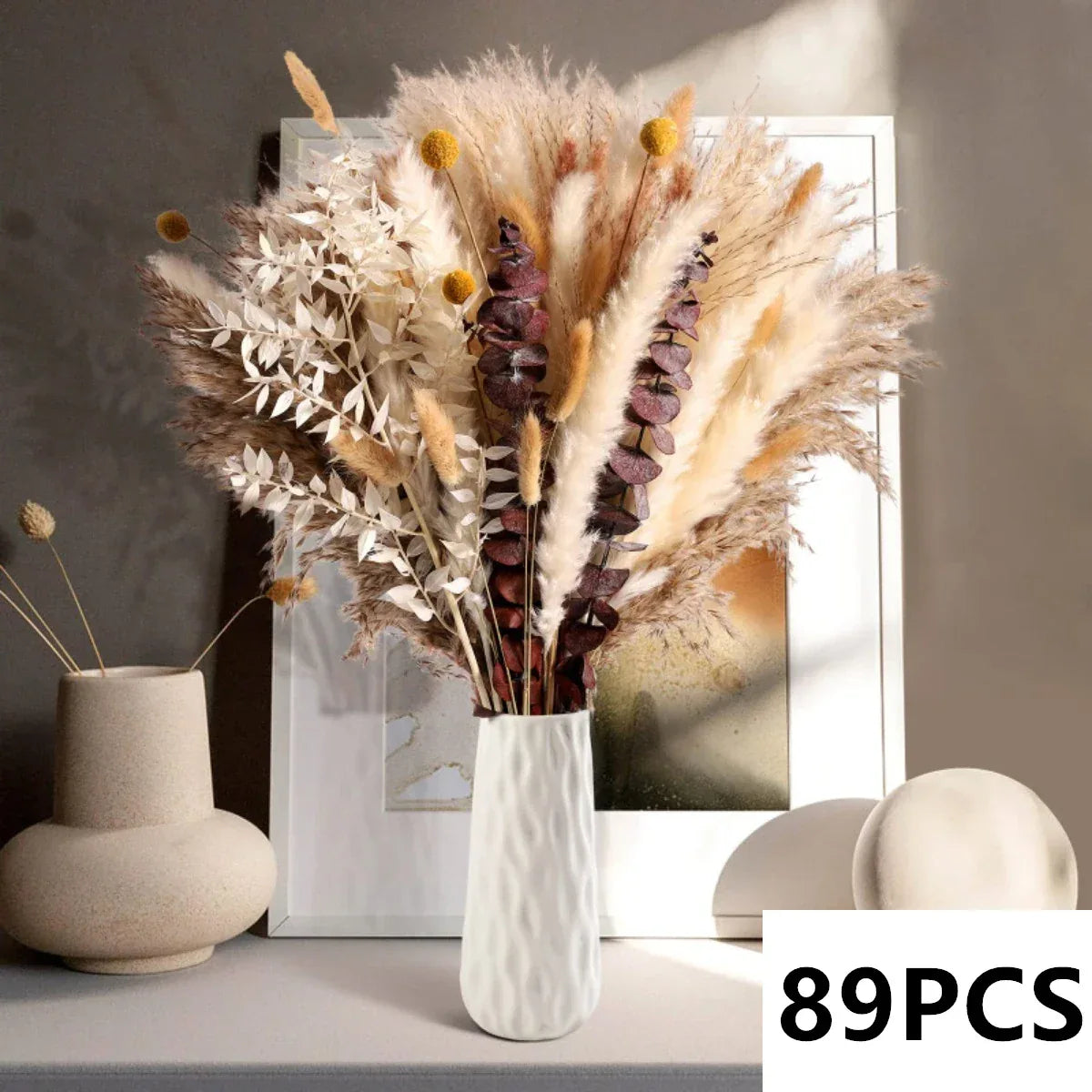 Natural Pampas Grass Bouquet Dried Flowers Autumn Home Room Decoration DIY Christmas Gift Artificial Flowers Wedding Arrangement - Luvia