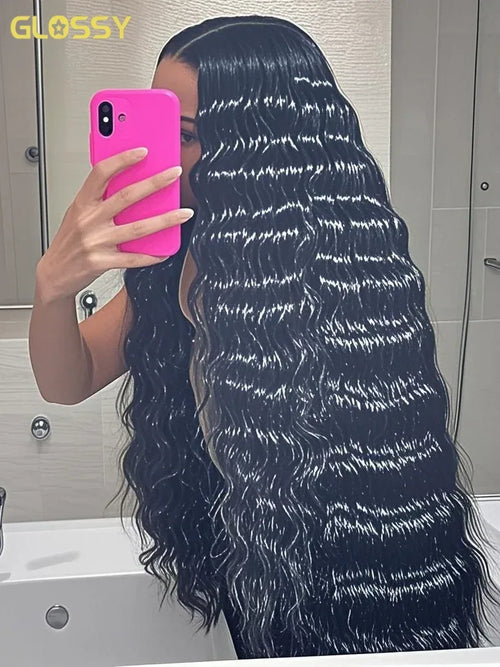 300 Density Loose Deep Wave 13x6 Hd Lace Front Human Hair Wig For Women Brazilian Curly Glueless Wigs On Clearance Sale 30 inch - Luvia