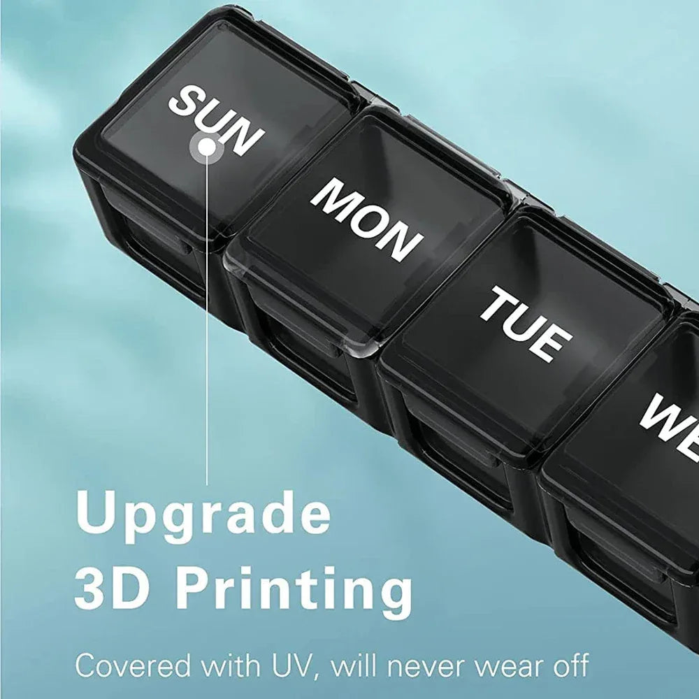 Pill Organizer Weekly Pill Box XL, Big Pill Case 7 Days, Oversize Daily Medicine Organizer, Travel Pill Container, Pill Holders - Luvia