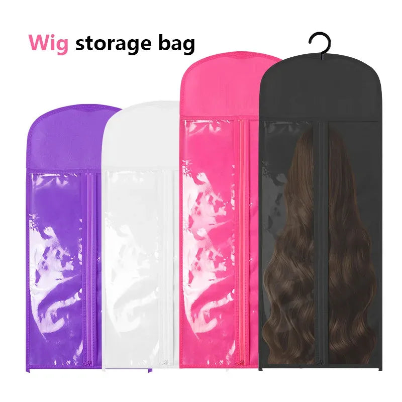 Wig storage bag, organizing bag, wig case, wig-specific transparent bag, zipper bag - Luvia