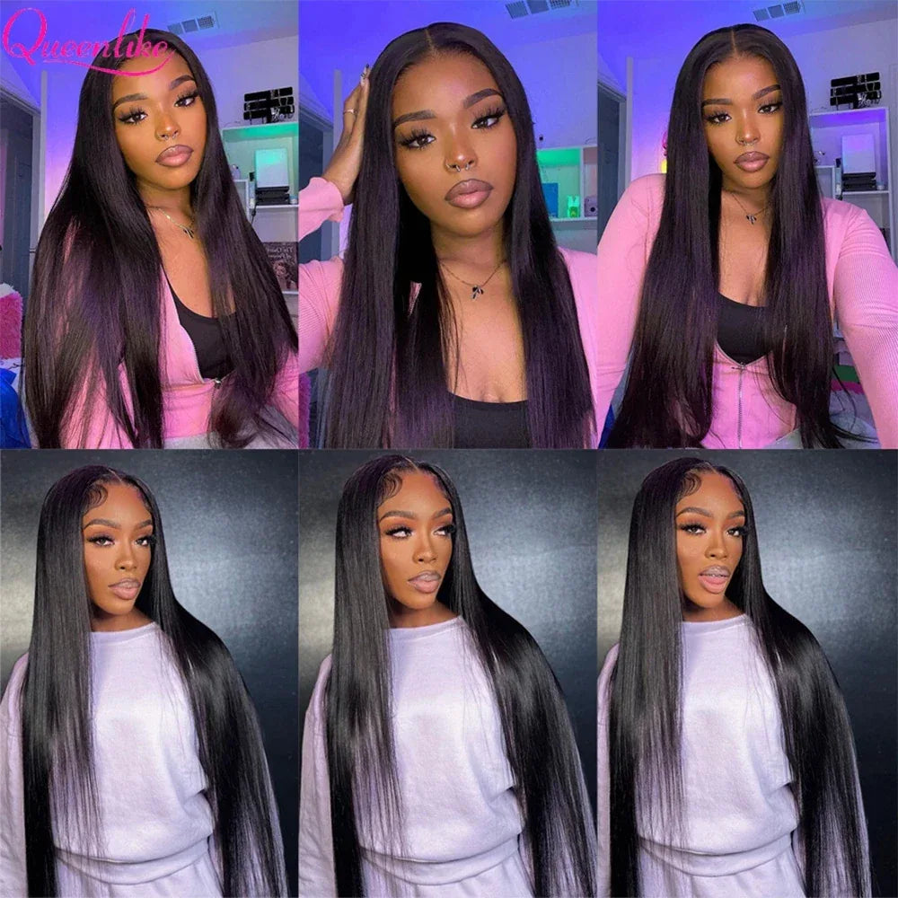 20 20 20 inch Straight Human Hair Bundles And Closure 100% Raw Hair Bundles With 2x6 HD Lace Closure 30inch Bundles Human Hair - Luvia