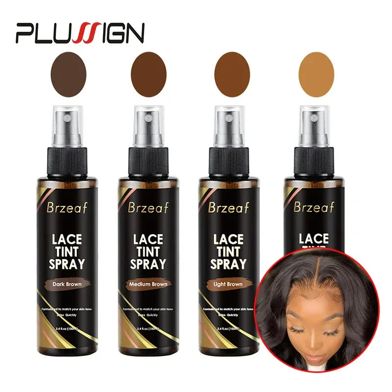 Lace Tint Spray For Lace Wigs Dark Brown Middle Brown Light Brown Lace Tint Spray For Closures, Wigs And Closure Front 100Ml - Luvia