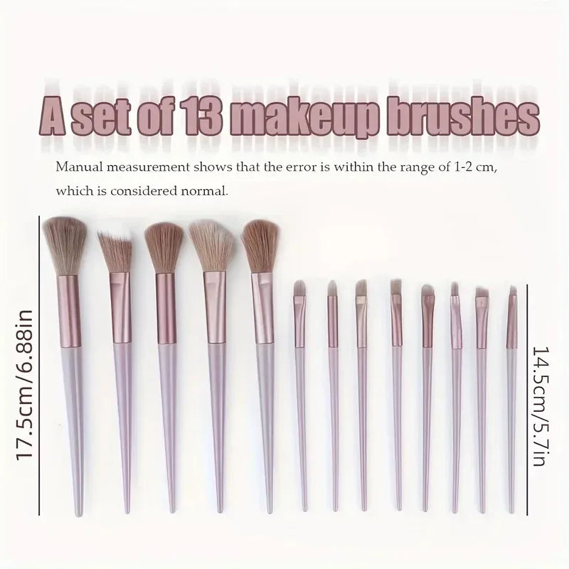 13PCS Valentine Luxury Brush Set-Vegan Cruelty-Free Makeup Brushes w/Travel Pouch | Hypoallergenic Gift for Her/Wife/Girlfriend - Luvia